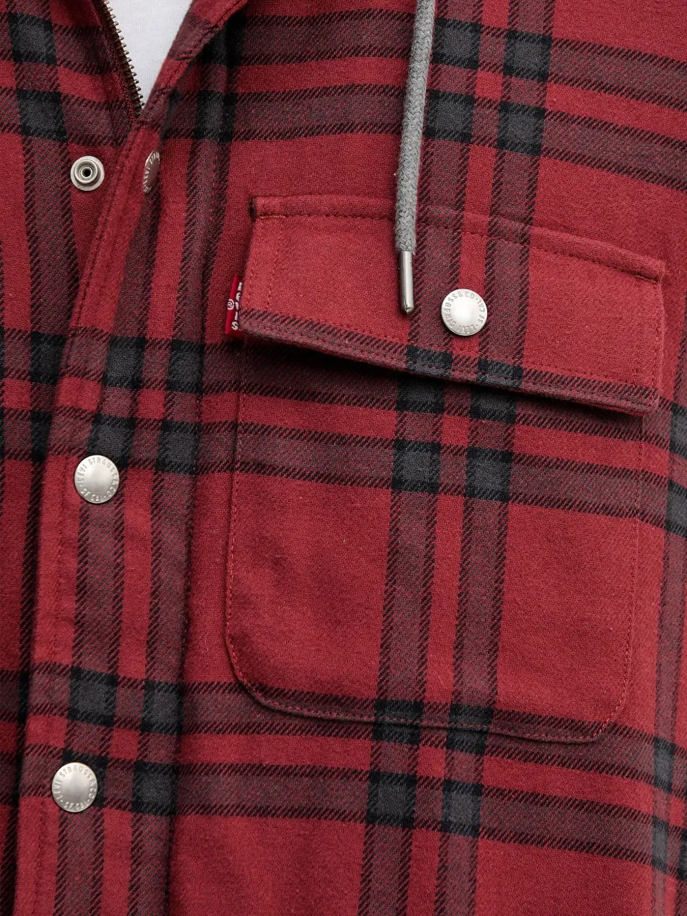 Levi's Francisco Sherpa Flannel Jacket In Red