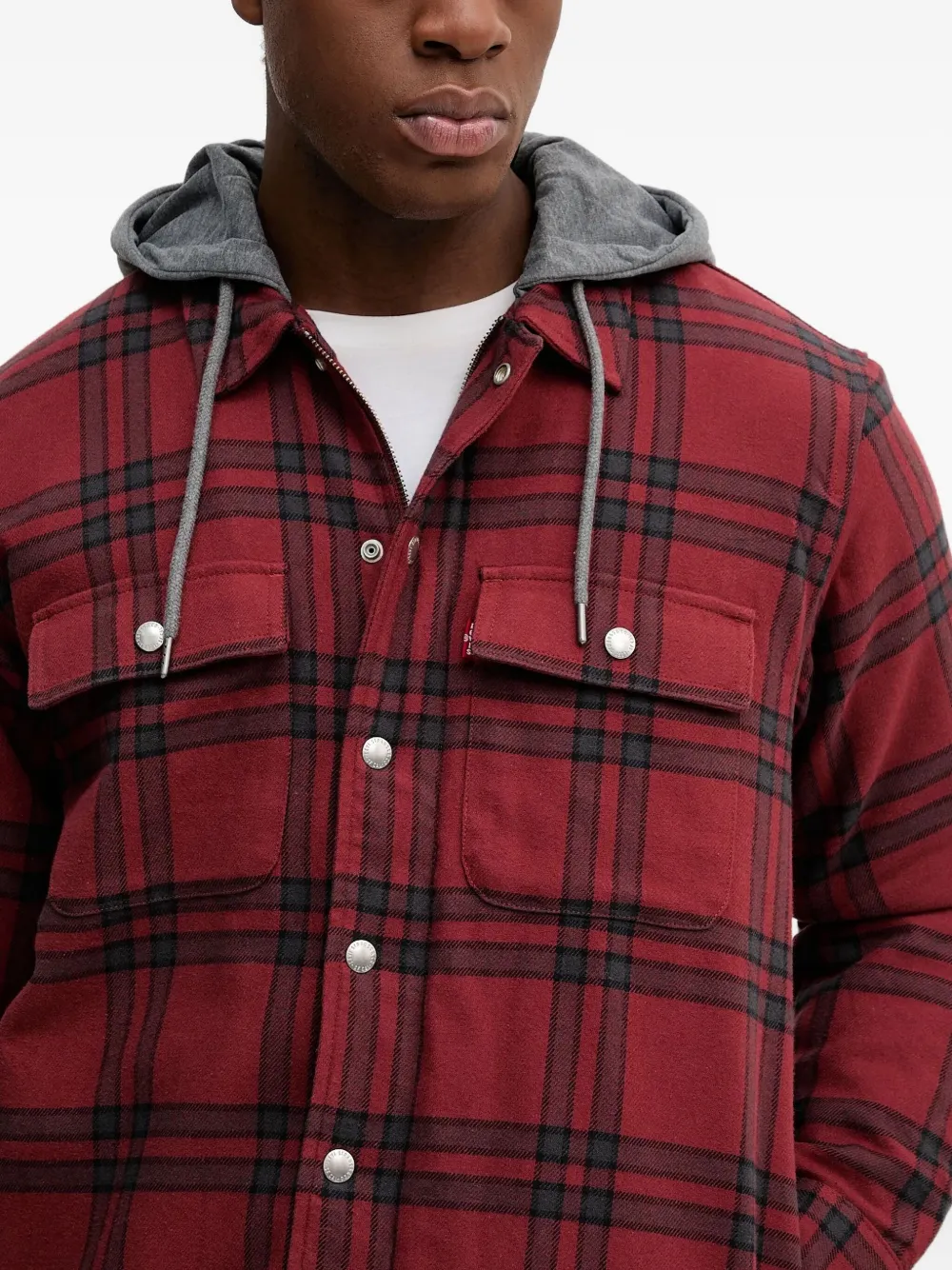 Levi's Francisco Sherpa Flannel Jacket In Red