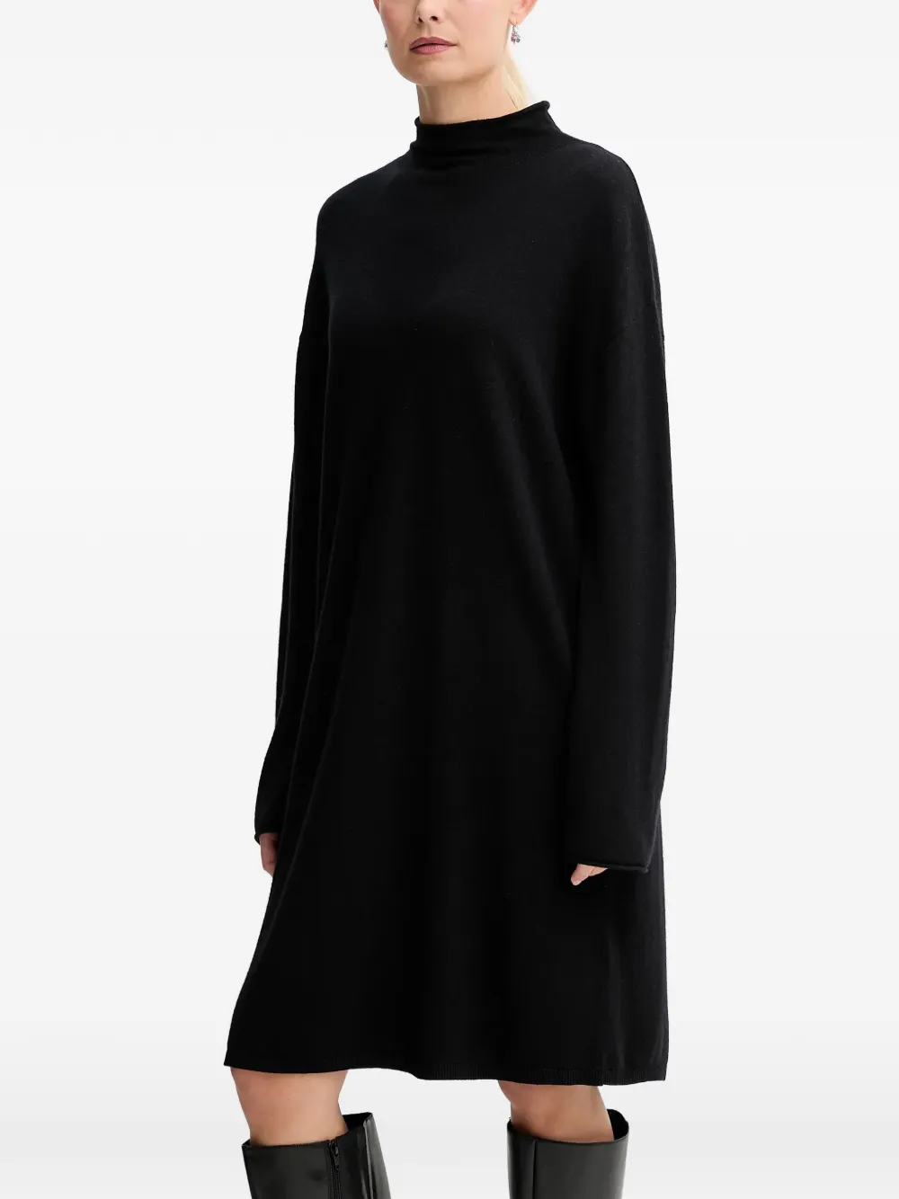 Marc O'Polo robe courte à col montant | noir | Image 1