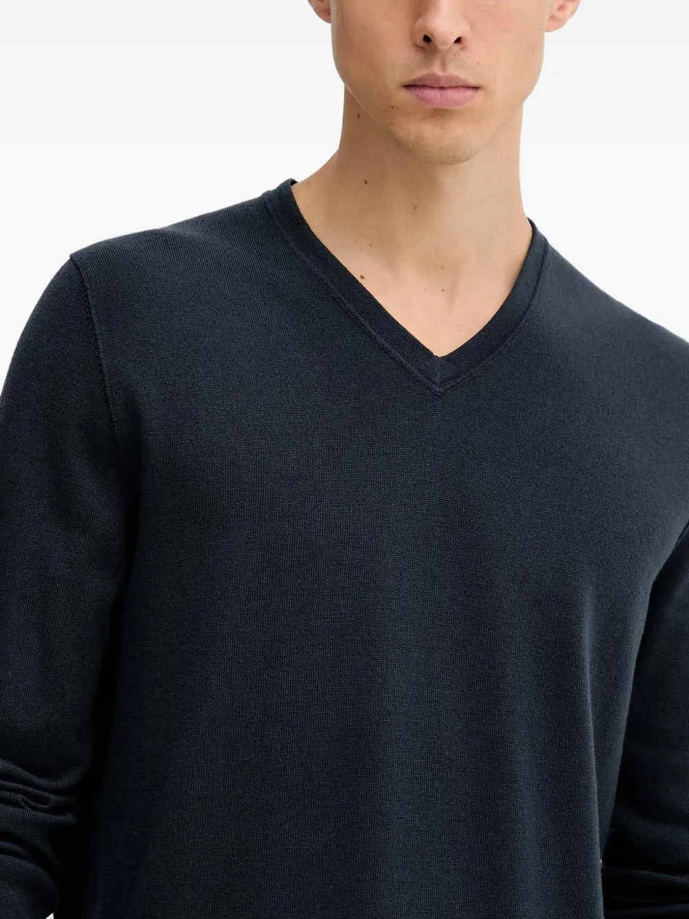 Marc O'Polo Trui met V-hals en lange mouwen Blauw