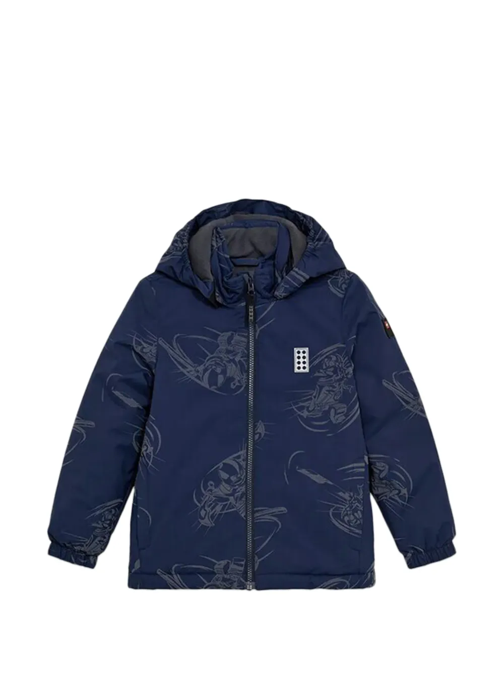Lego print hooded jacket - Blu