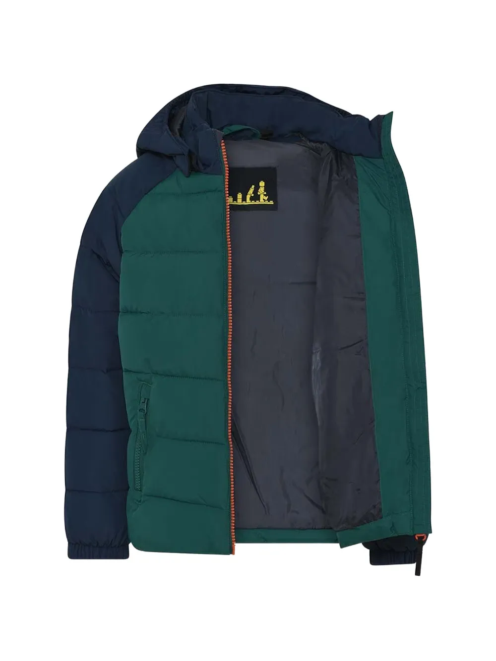 Lego colour-block hooded jacket Groen