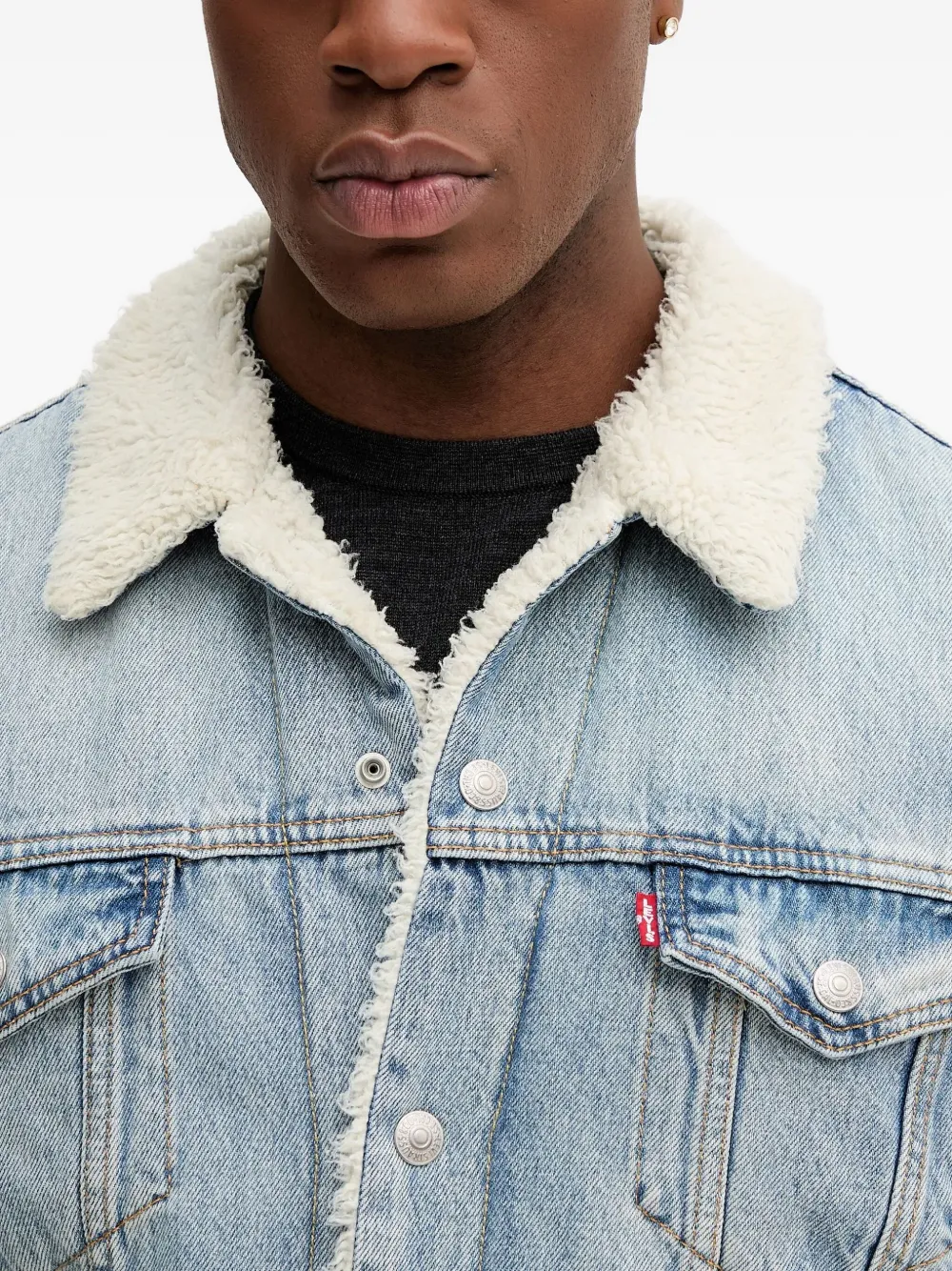 Levi's Type III sherpa truckerjack Blauw