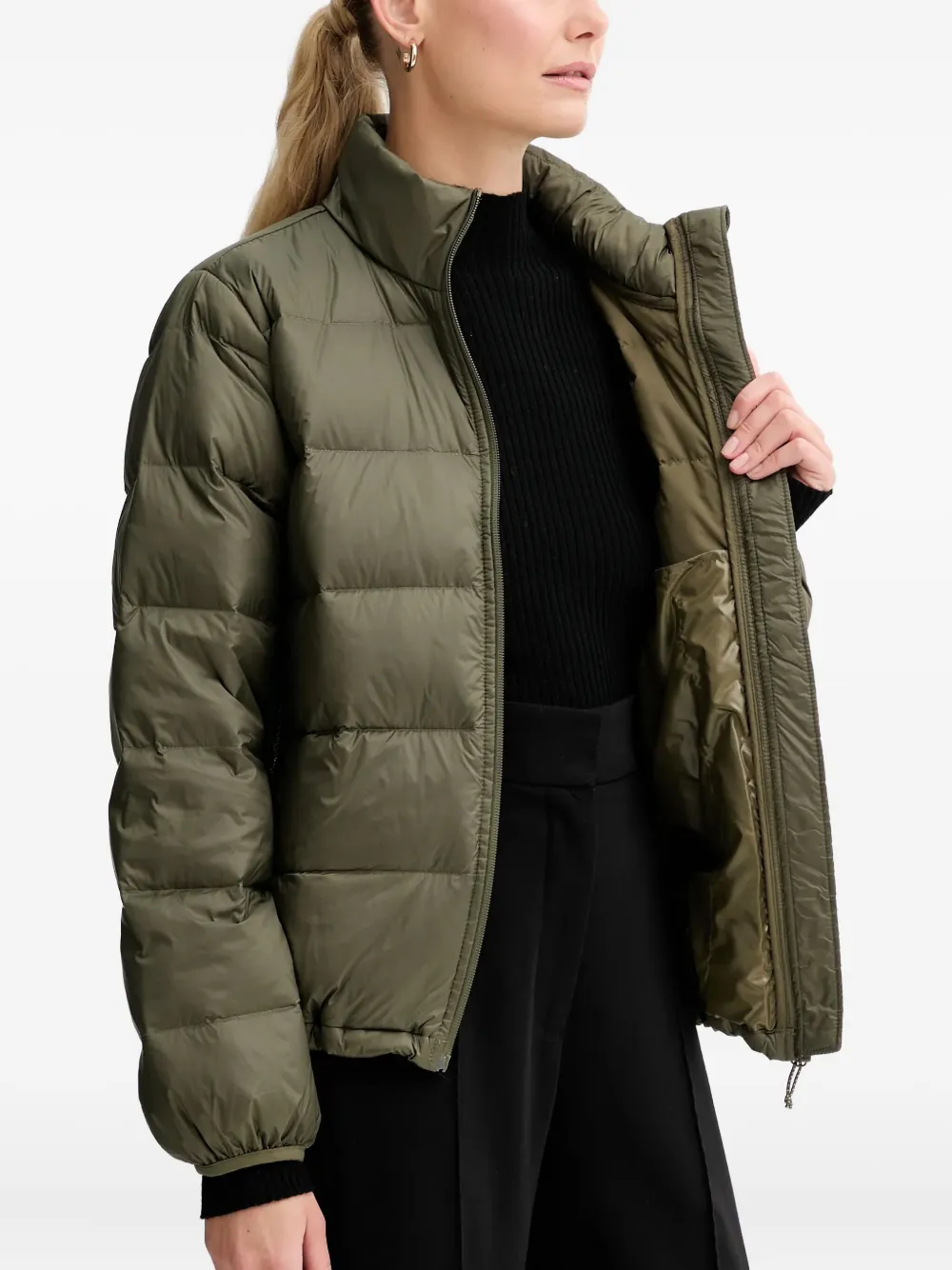 Levi's Willa Down Package Quilted Zip Jacket In Green