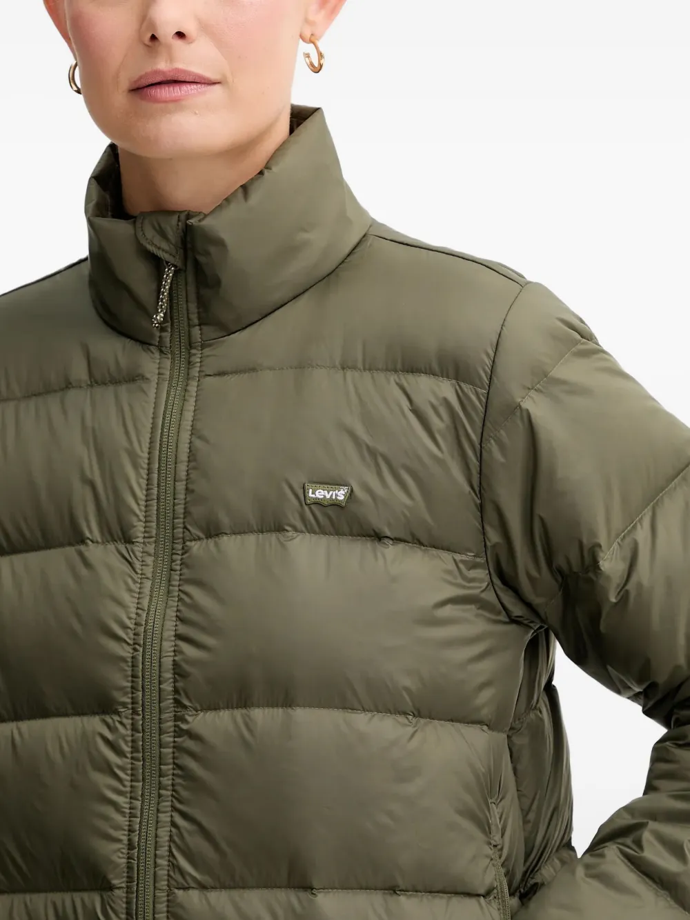 Levi's Willa Down Package Quilted Zip Jacket In Green