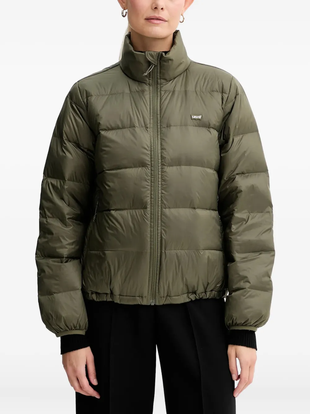 Levi's Willa Down Package Quilted Zip Jacket In Green