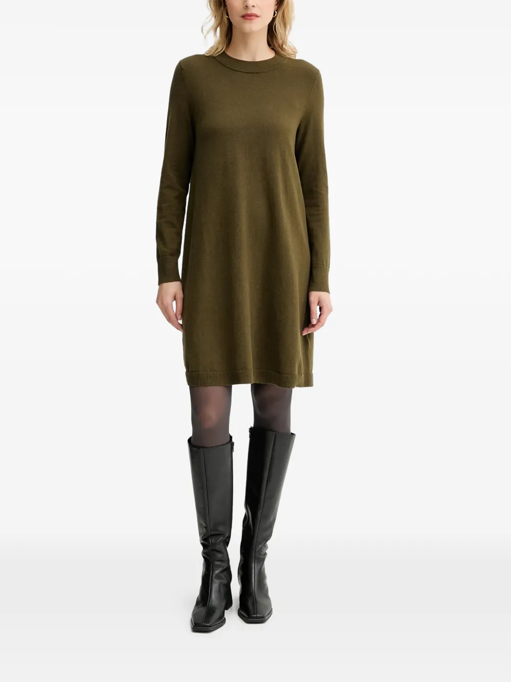 Marc O'Polo long-sleeve mini dress - Groen