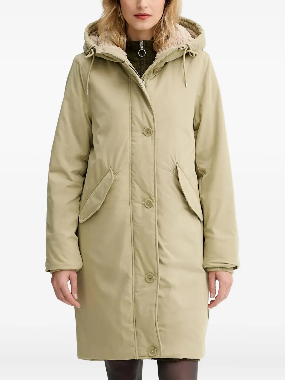 Marc O'Polo hooded button parka | Neutrals | Image 1