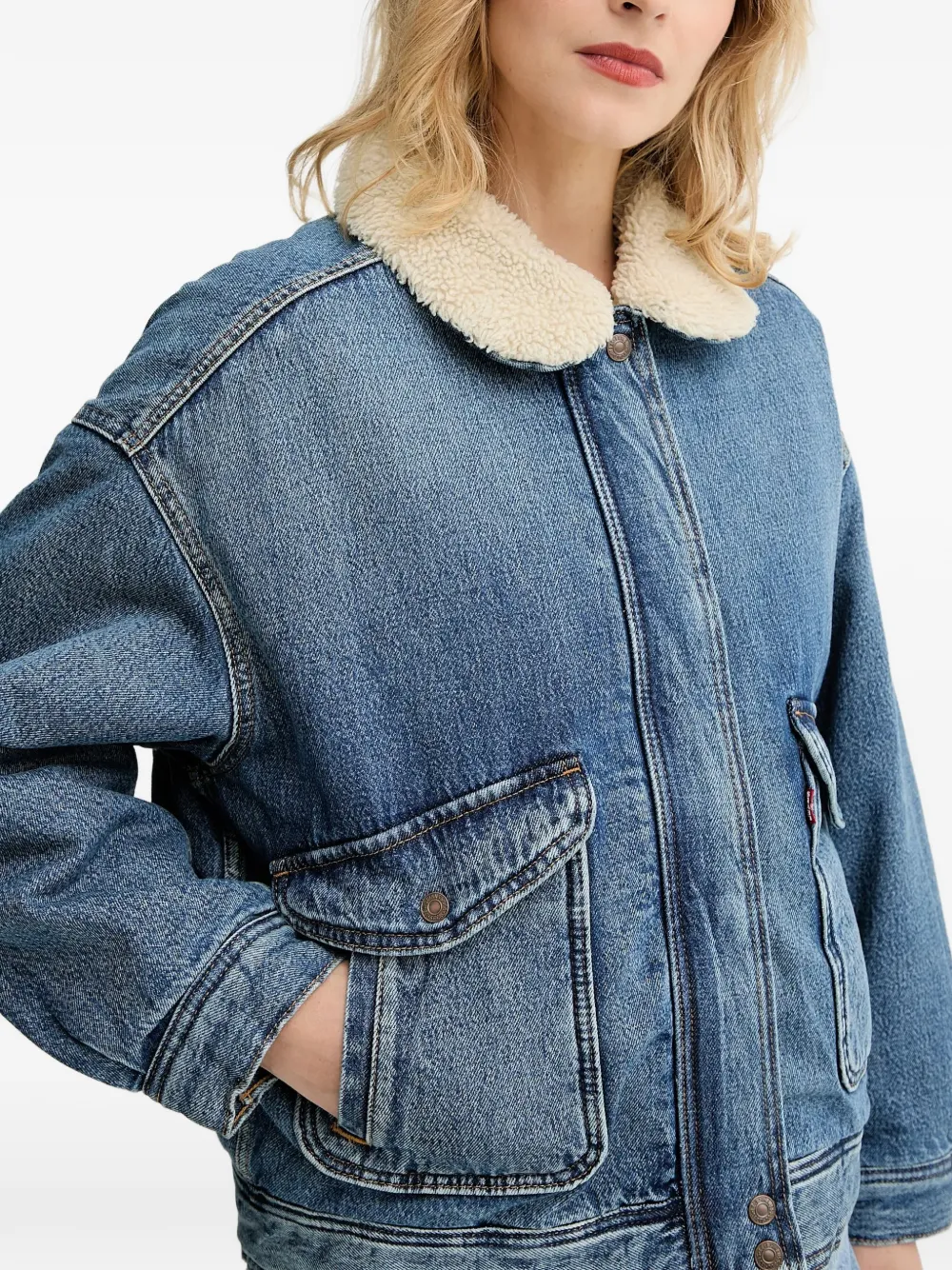 Levi's Denim jack met zak Blauw