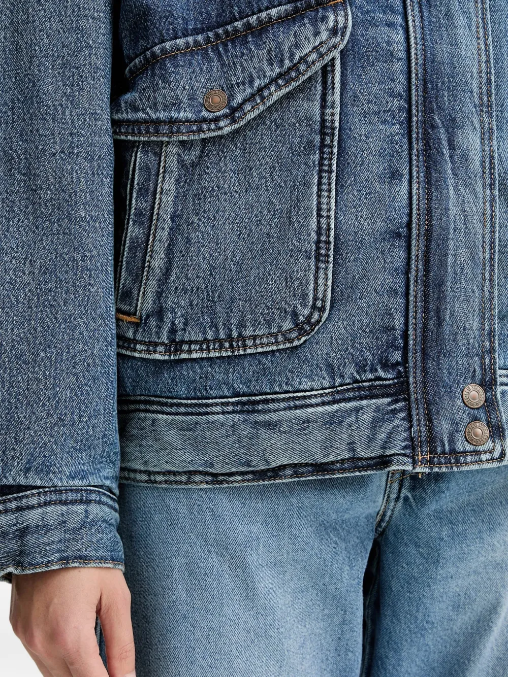 Levi's Denim jack met zak Blauw