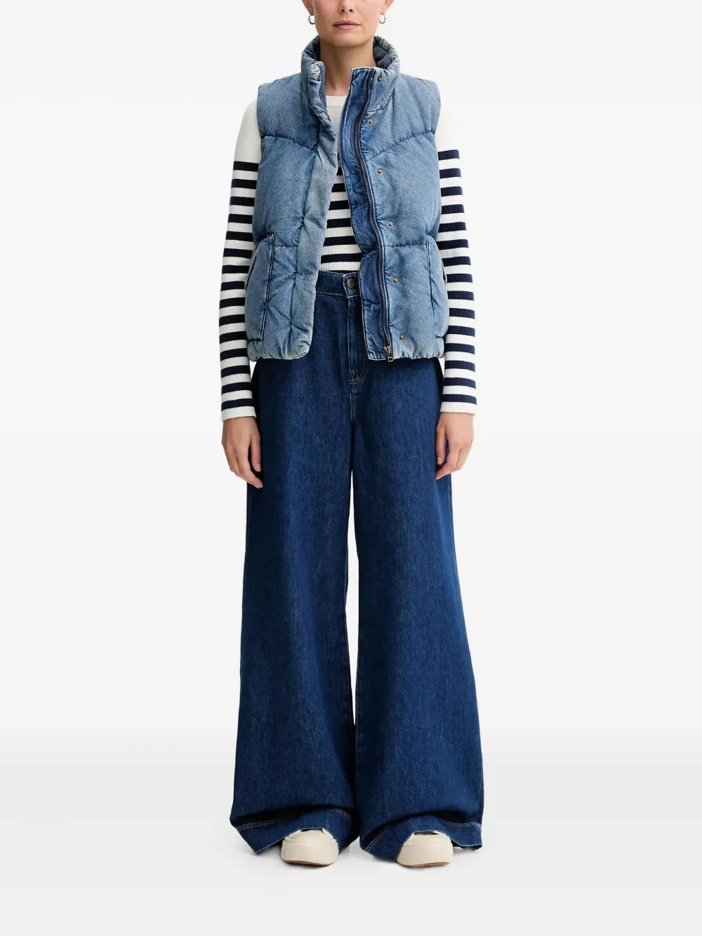 Levi's Western Bubble Padded Pocket Gilet In Blue
