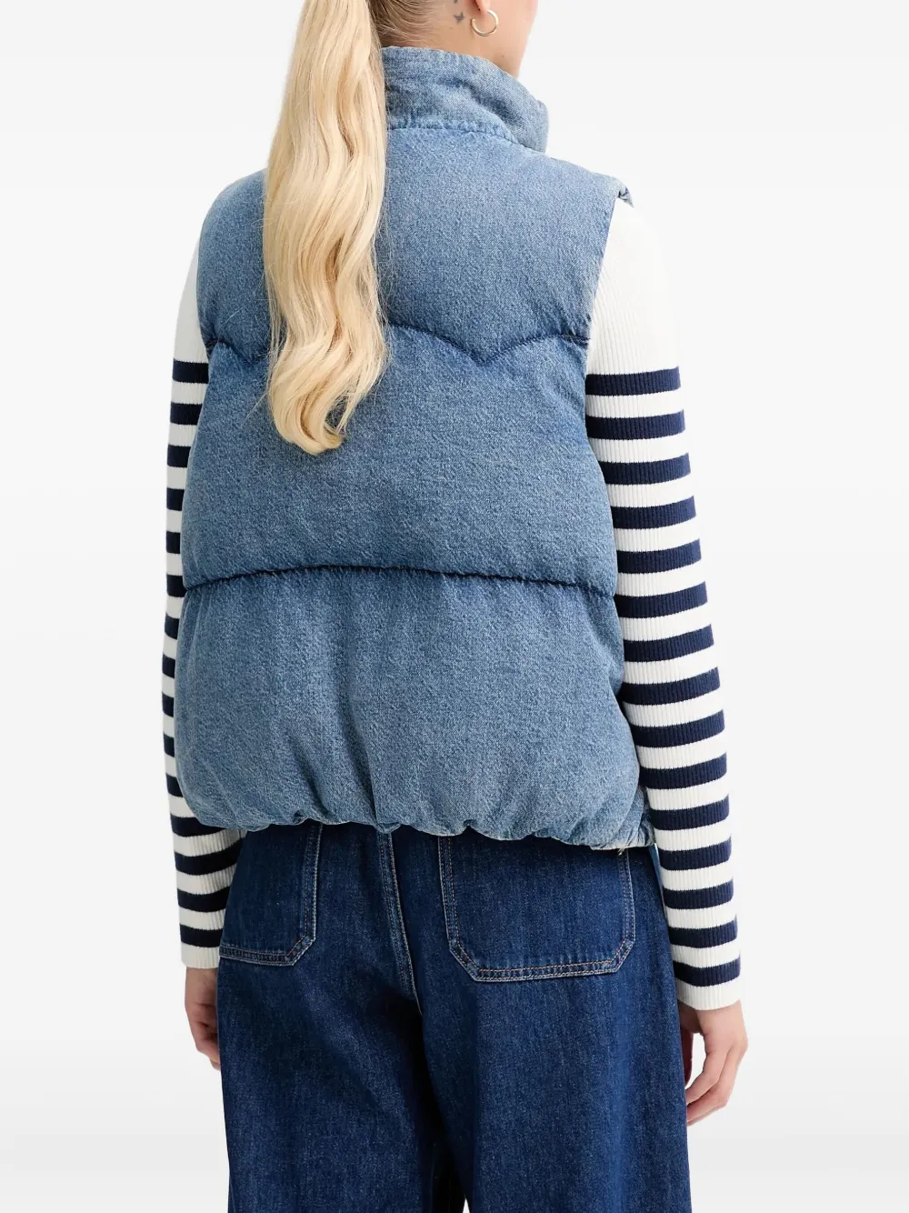 Levi's Western Bubble Padded Pocket Gilet In Blue