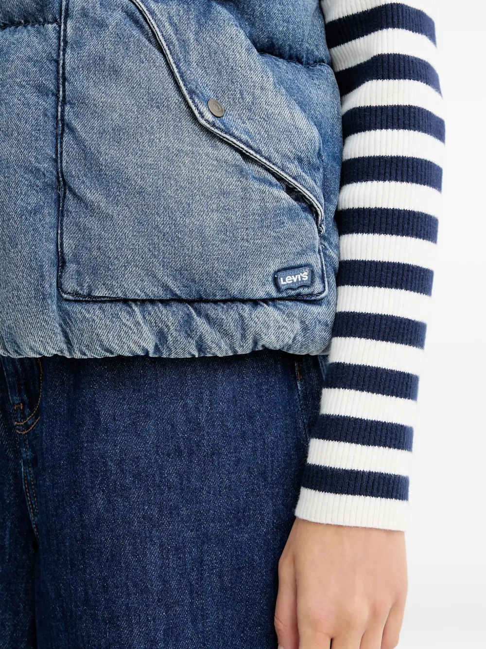 Levi's Western Bubble Padded Pocket Gilet In Blue