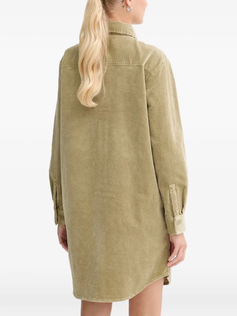 Marc O'Polo Ribfluwelen mini-jurk Groen