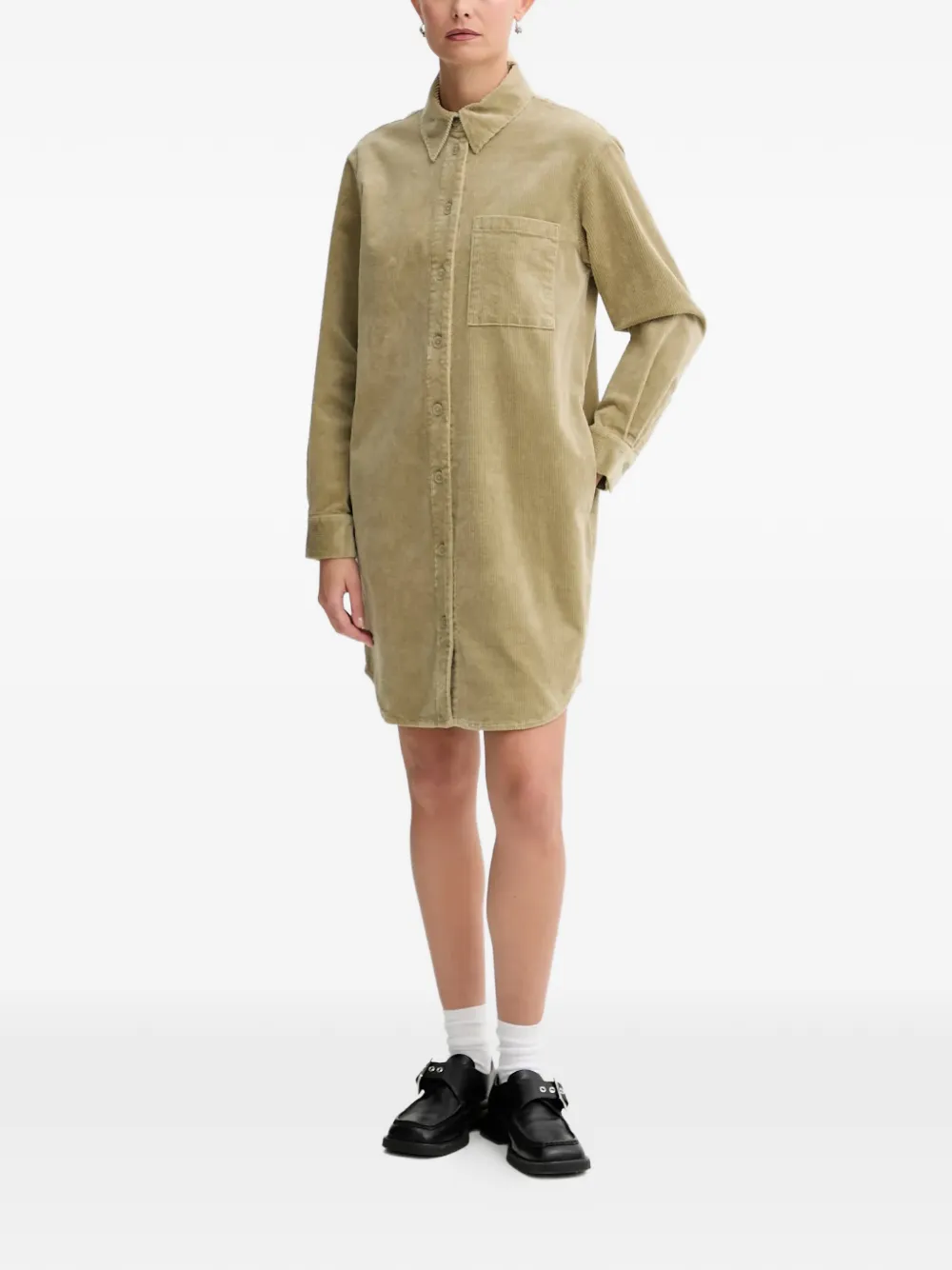 Marc O'Polo corduroy mini dress - Groen