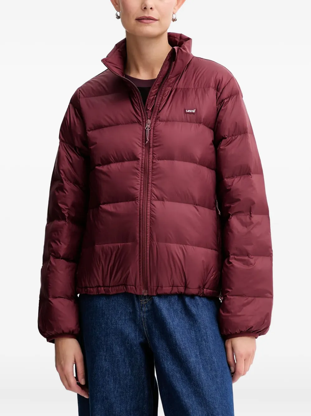 Levi's Willa Down Packable Zip Puffer Jacket In Red