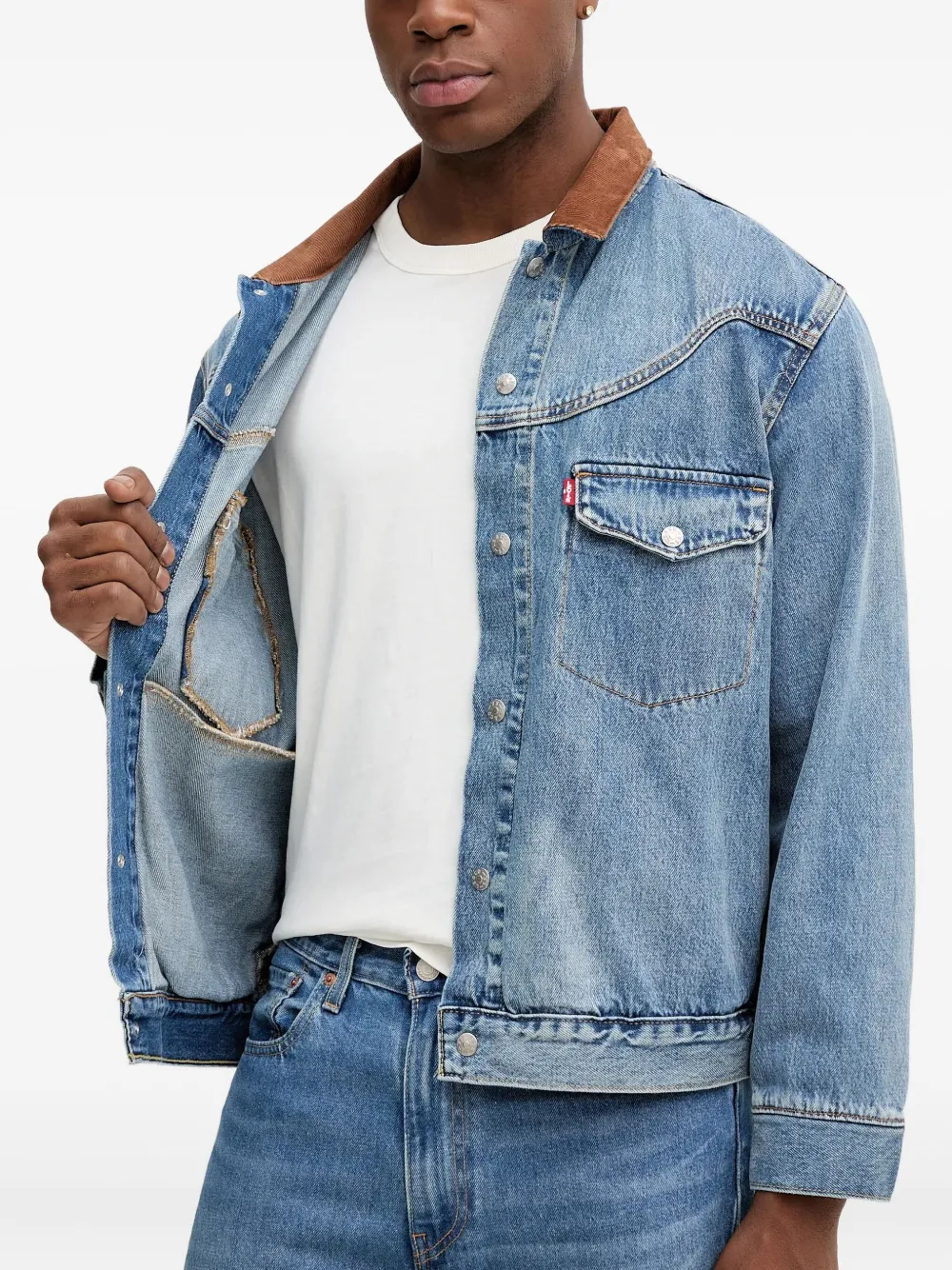 Levi's Western Shorthorn Trucker denim jack Blauw