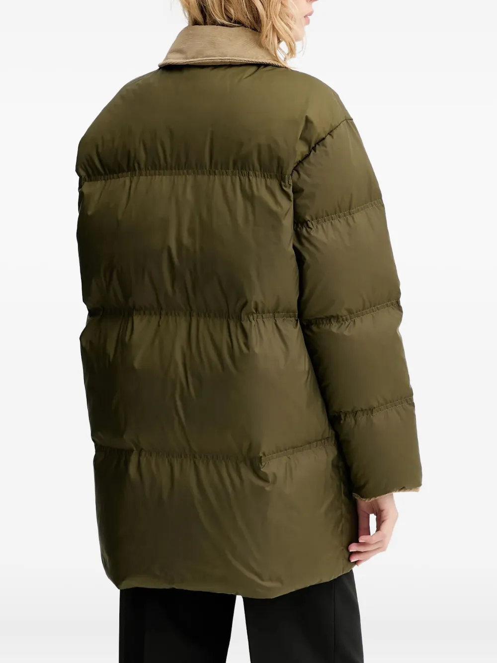  Marc O'polo Button Corduroy-collar Coat - Green 