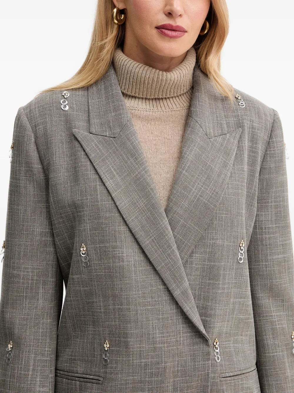 SIMONA CORSELLINI Verfraaide blazer Grijs