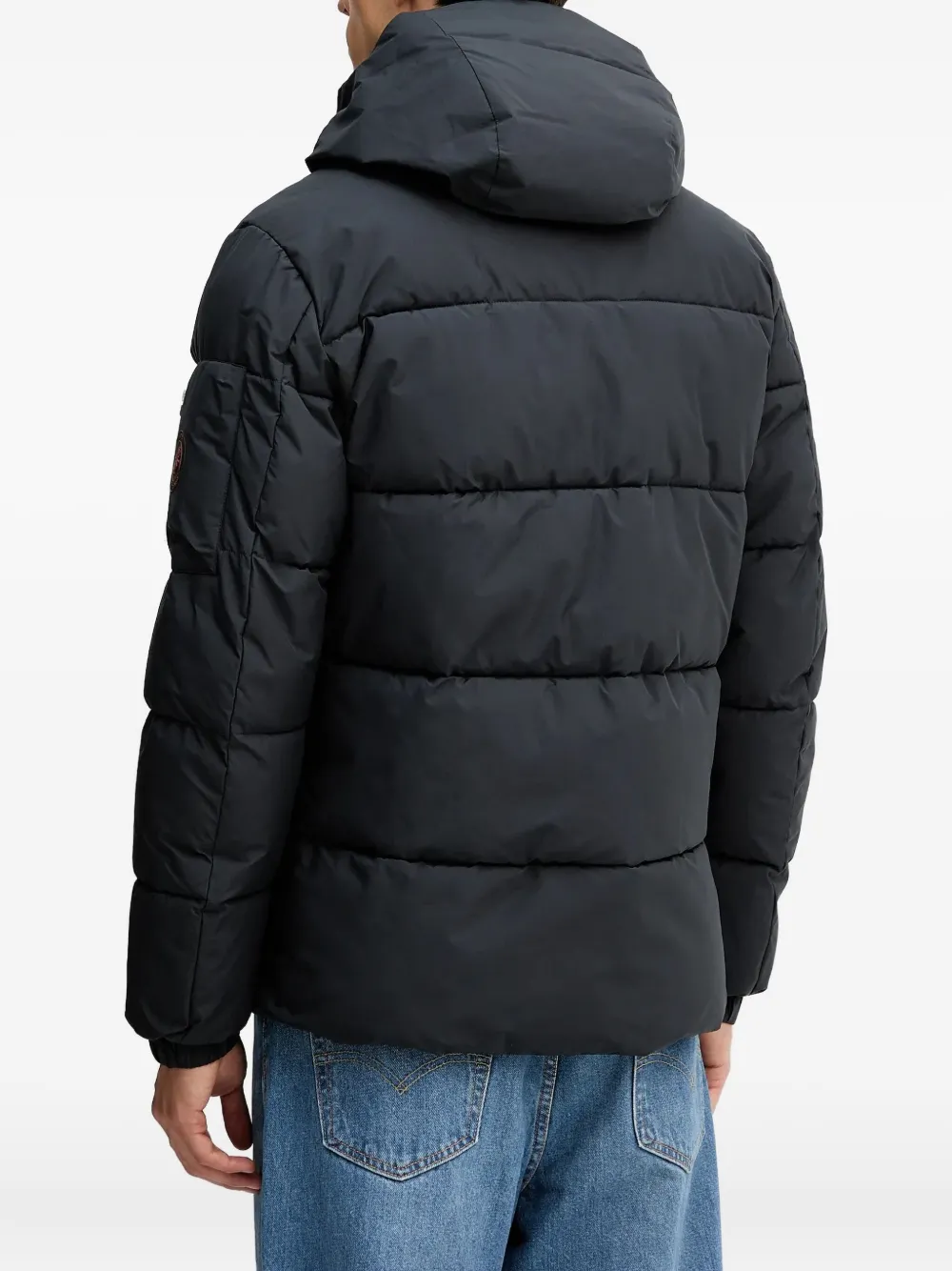 Save The Duck Hooded Puffer Jacket In Black