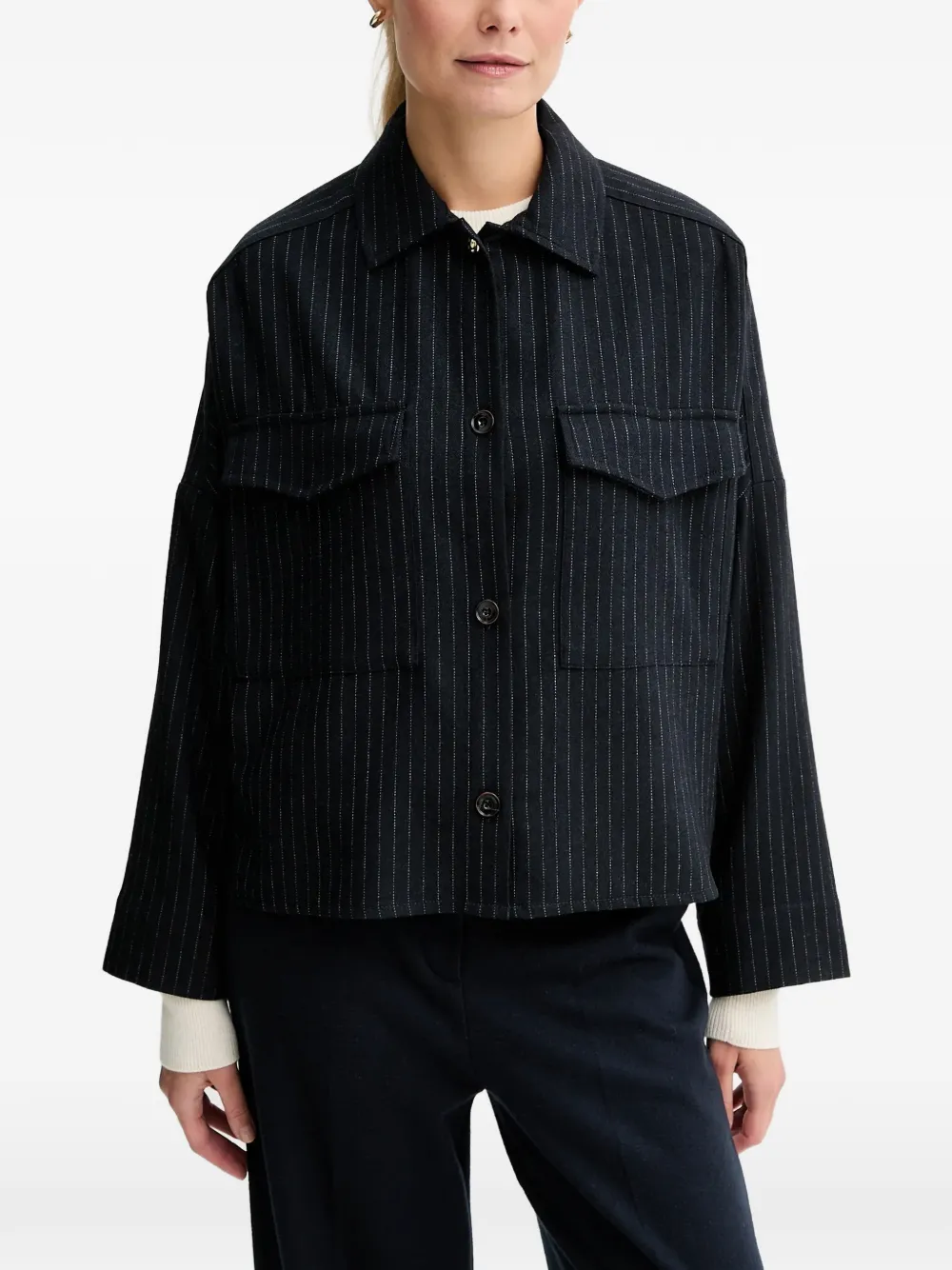 Sessun Pinestripe Shirt In Blue