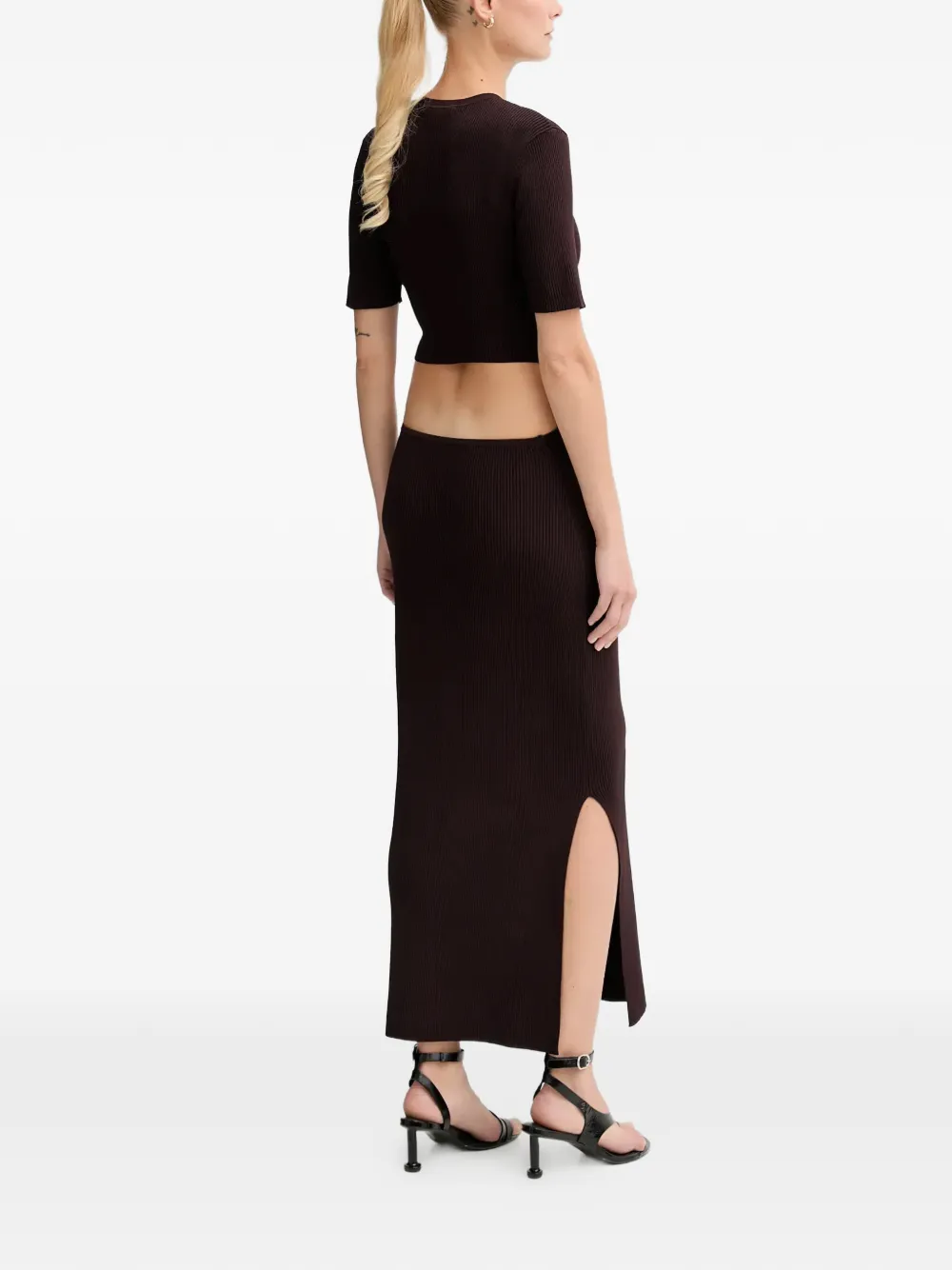 Sessun Cut-out Midi Dress In Brown