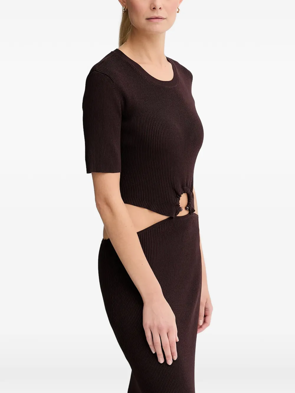 Sessun Cut-out Midi Dress In Brown