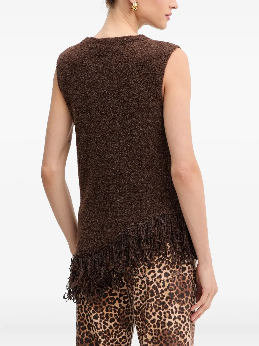  Simona Corsellini Fringed Vest - Brown 