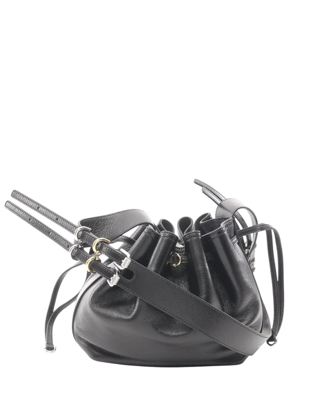 Pre-owned Givenchy 2010-2025 Small Leather Pumpkin Bucket Bag In Black