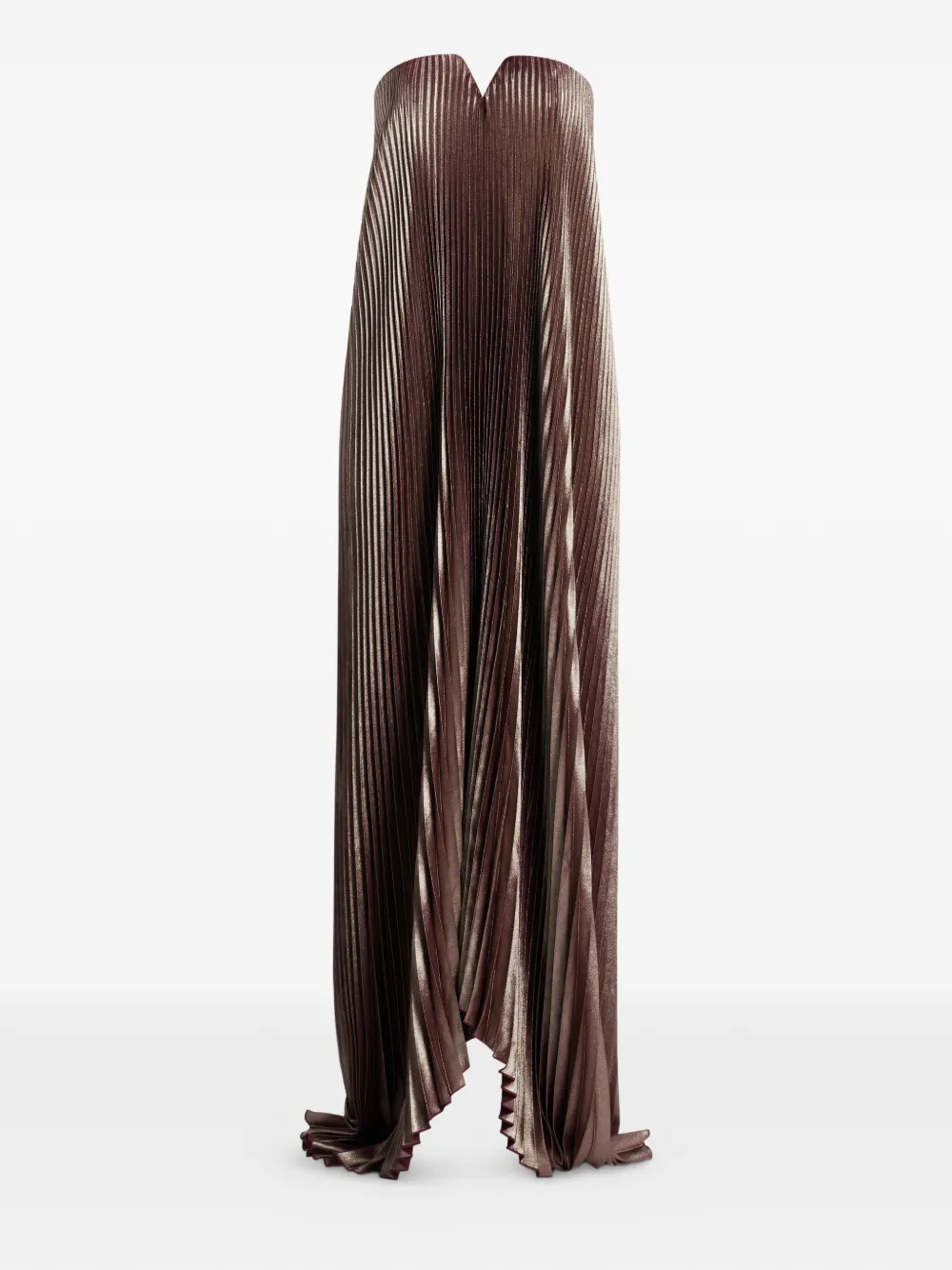 L'IDÉE robe longue Black Tie plissée - Marron