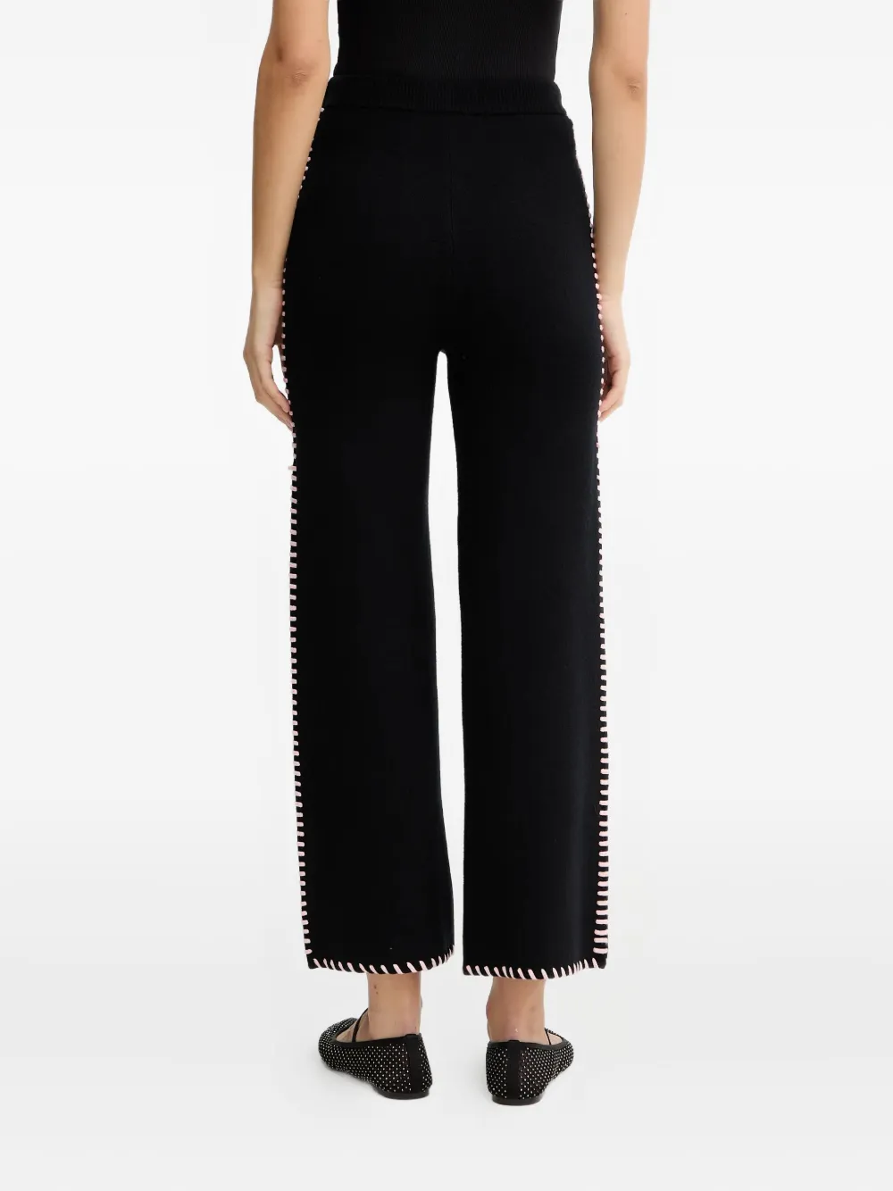 Never Fully Dressed Embroidered Track Pants In Black
