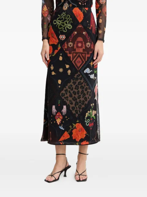 NEVER FULLY DRESSED patchwork midi skirt