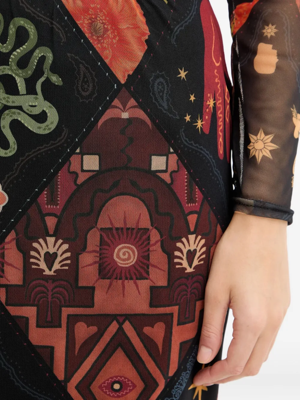 Never Fully Dressed Patchwork Midi Skirt In Black