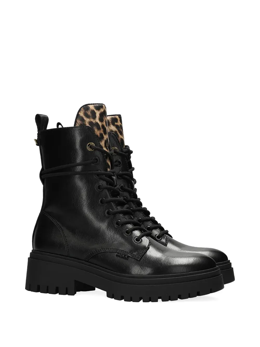 MEXX Veterlaarzen met luipaardprint Zwart