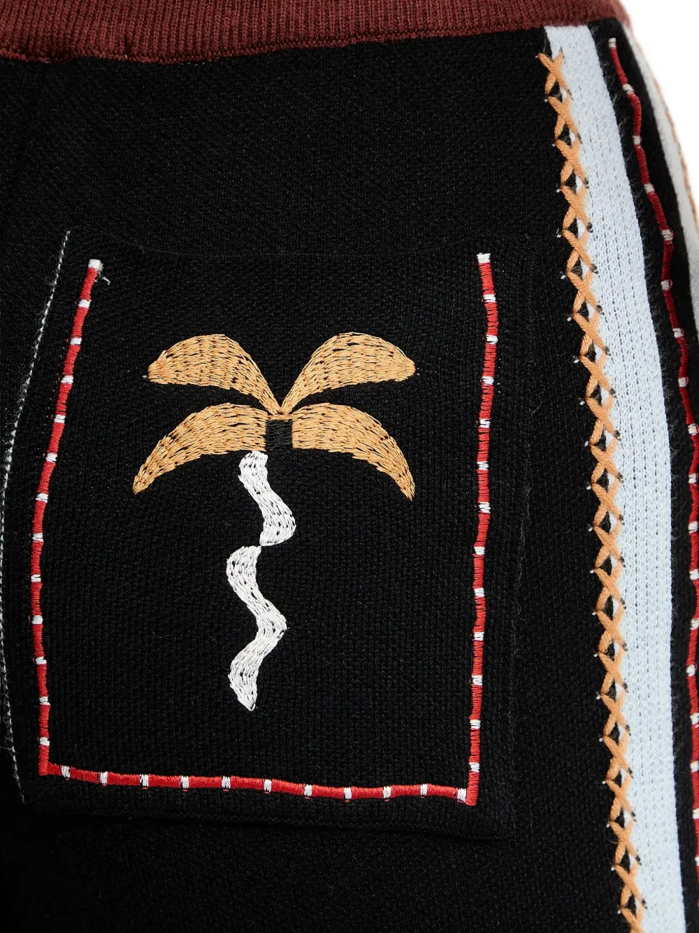 Never Fully Dressed Drawstring Palm Tree Track Pants In Black