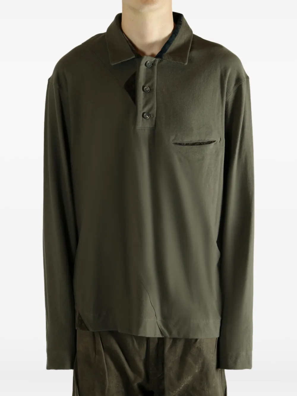 Ziggy Chen cotton rugby shirt - Groen