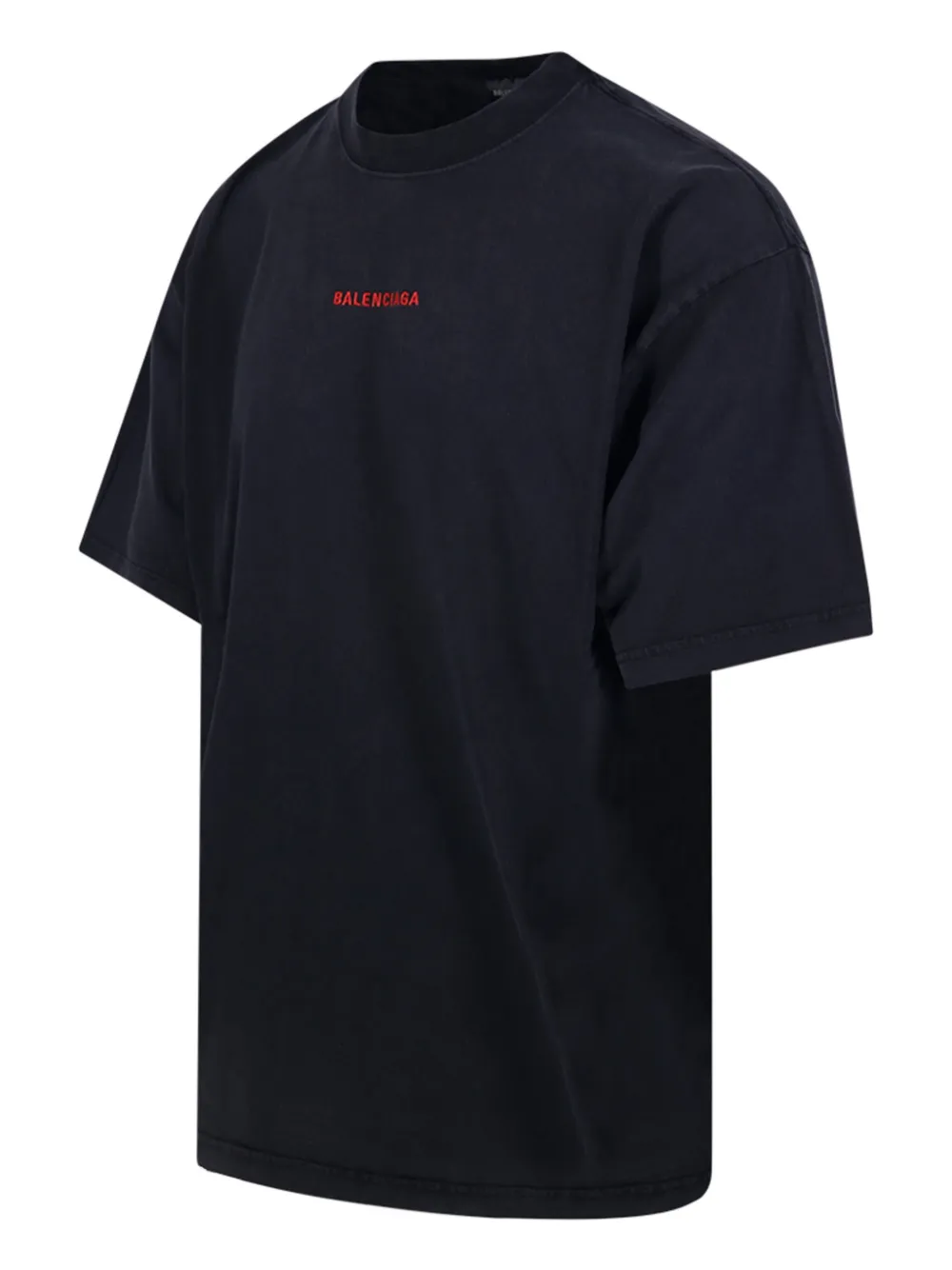 Balenciaga logo-embroidered T-shirt - Zwart