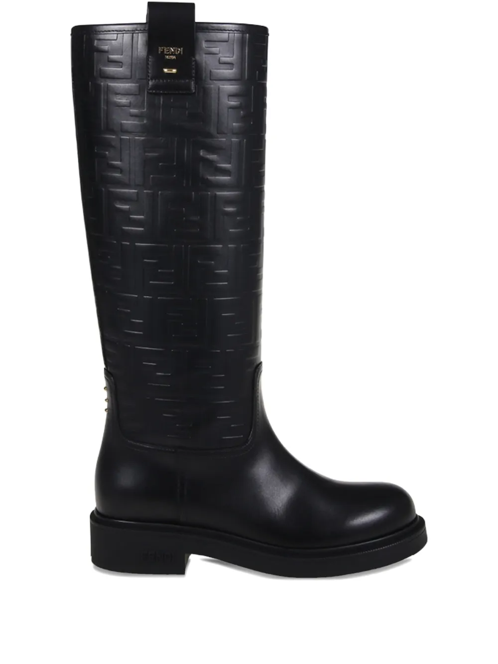 Fendi Logo-embossed Boots In Black