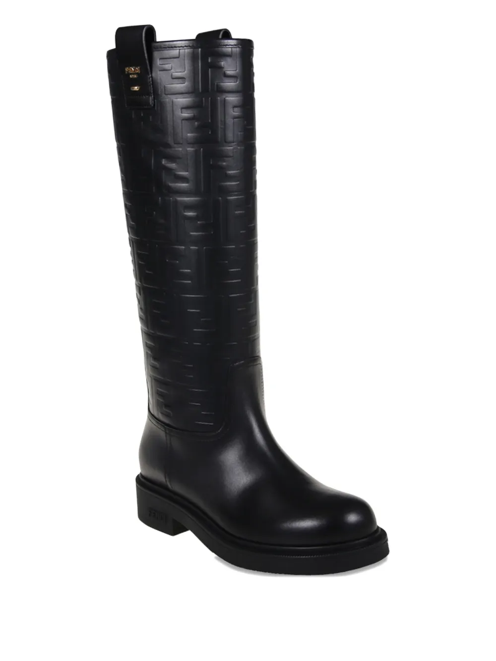 FENDI logo-embossed boots Zwart