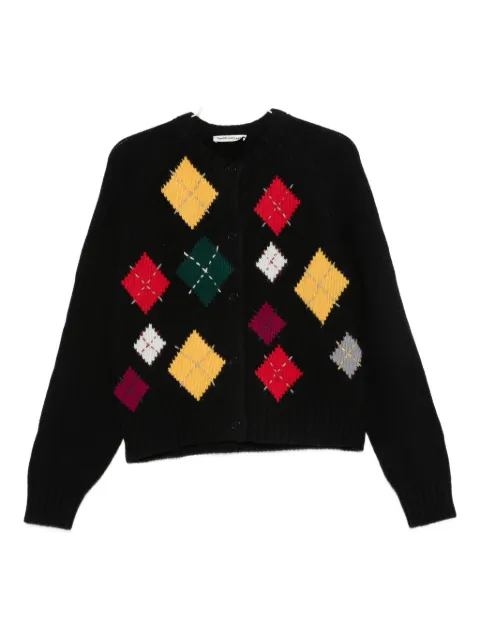 YMC Atomic argyle button cardigan