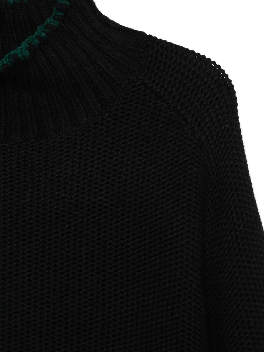 YMC Trui met hoge hals en wafelpatroon Zwart