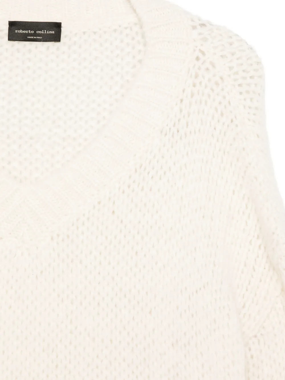 Roberto Collina ML trui met V-hals Wit