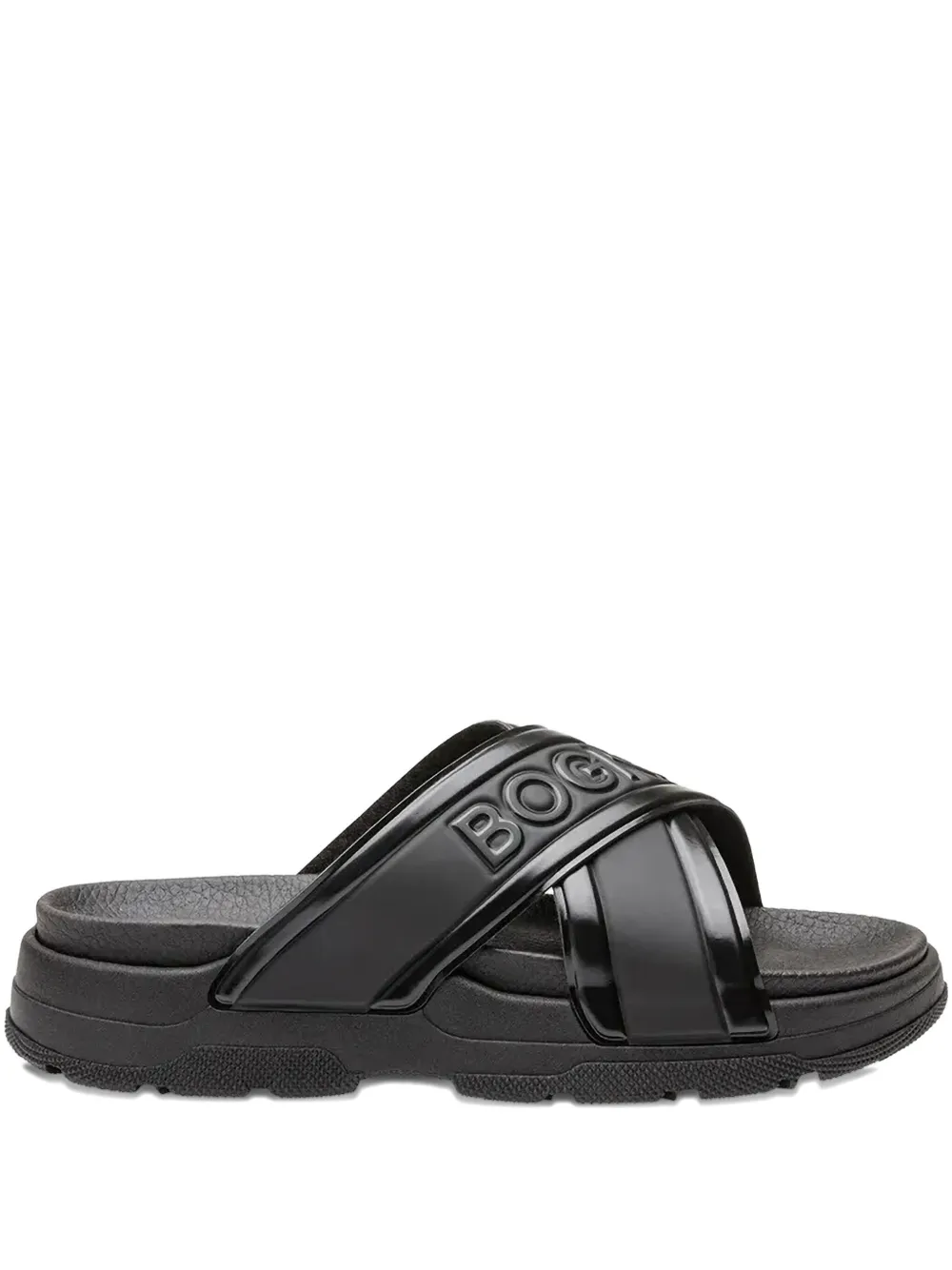 BOGNER embossed-crossover flat sandals | Black | Image 1