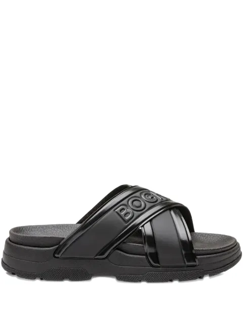 BOGNER embossed-crossover flat sandals