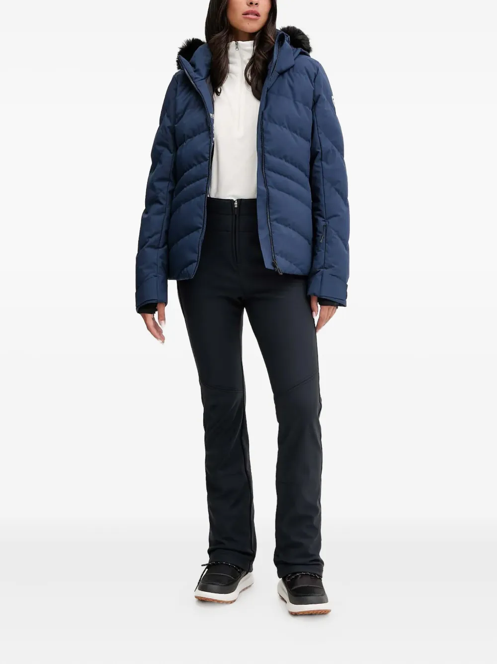 Rossignol Staci Faux-fur Hooded Ski Jacket In Blue