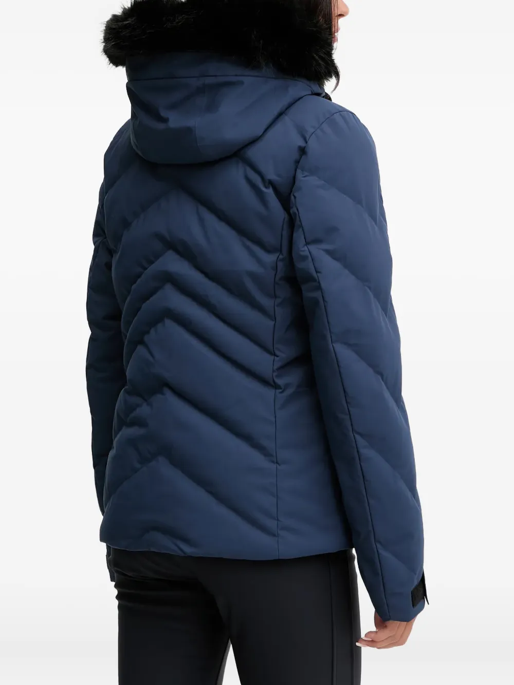 Rossignol Staci Faux-fur Hooded Ski Jacket In Blue