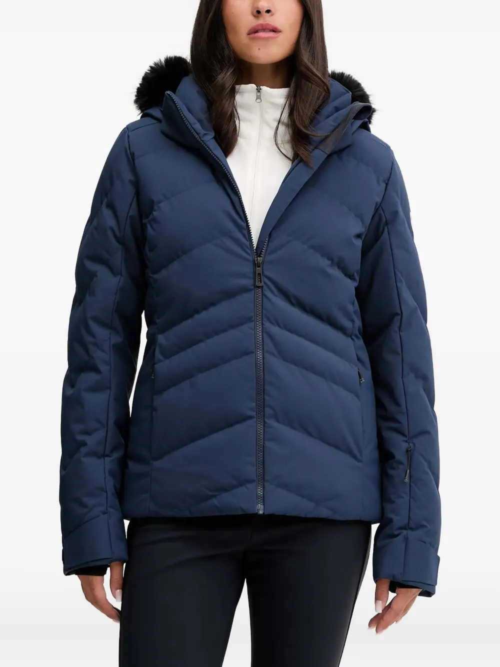 Rossignol Staci Faux-fur Hooded Ski Jacket In Blue