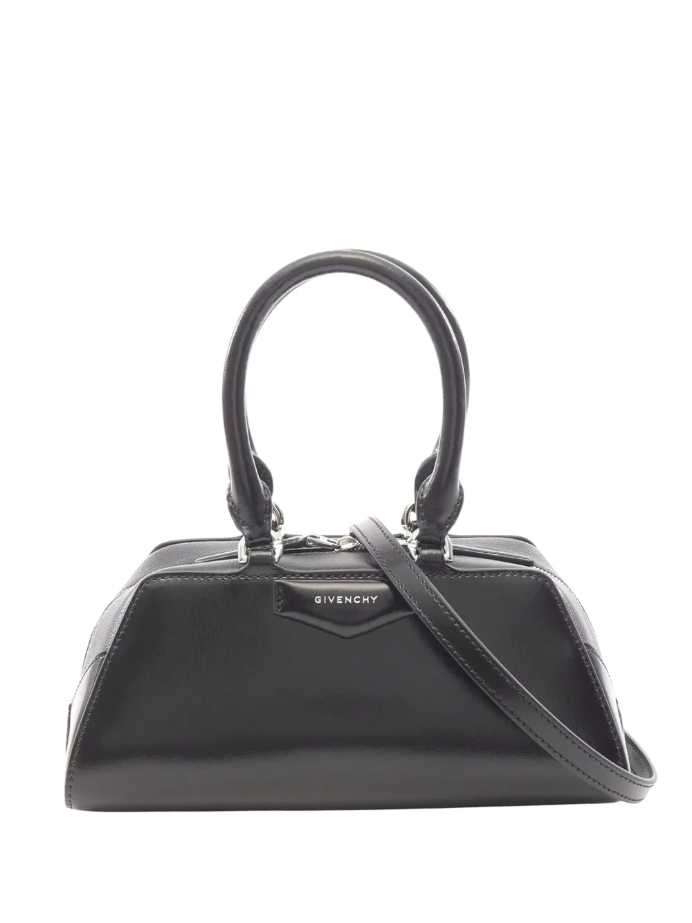 Pre-owned Givenchy 2010-2025 Mini Leather Antigona East West Satchel In Black