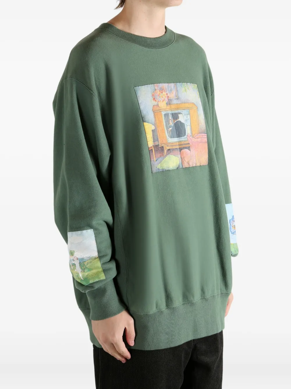 Undercover Sweater met print Groen