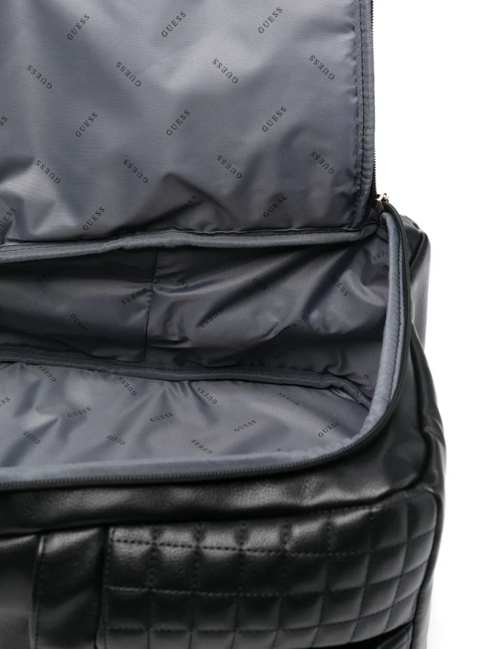 Guess Usa Logo-patch Backpack In Black